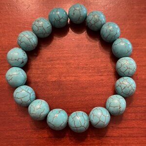 Natural Stone Beaded Turquoise Stretch Bracelet
